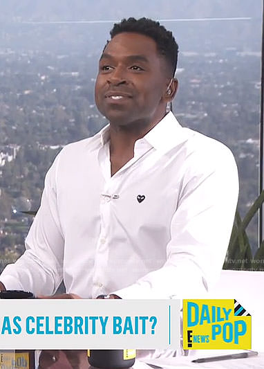 Justin's white shirt on E! News Daily Pop