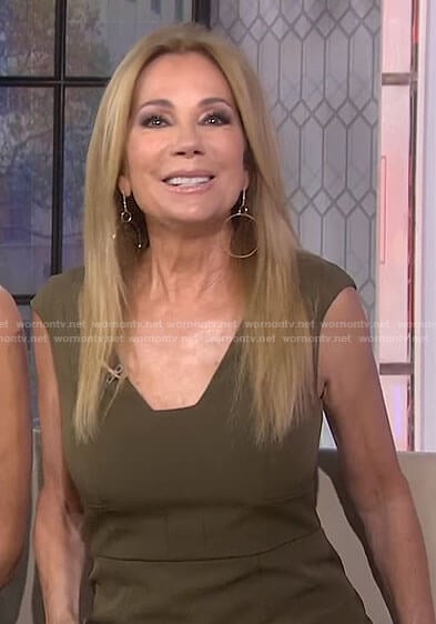 Kathie's khaki v-neck dress on Today