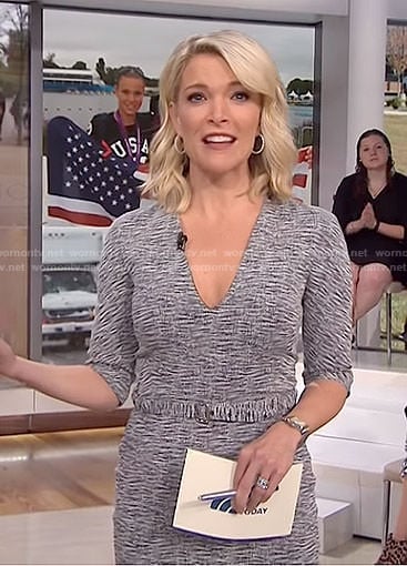 Megyn's space dye belted dress on Megyn Kelly Today