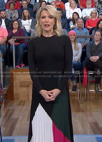 Megyn's multi-color pleated midi skirt on Megyn Kelly Today