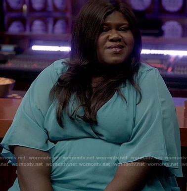 Becky's blue wrap dress on Empire
