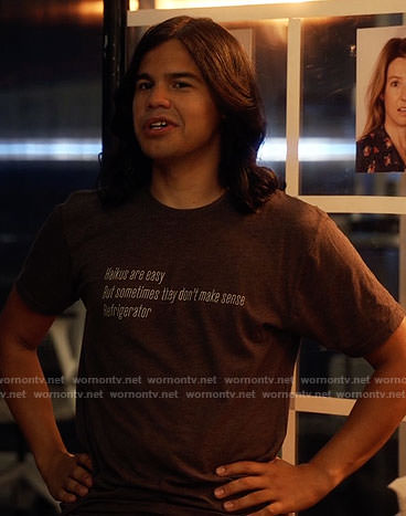 Cisco's refrigerator haiku t-shirt on The Flash