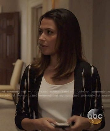 Emily's striped cardigan on Designated Survivor