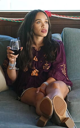 Erica's purple embroidered top on Last Man on Earth