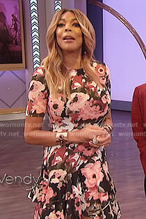 Wendy's floral fit and flare dress on The Wendy Williams Show
