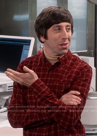 Howard's red checked shirt on The Big Bang Theory