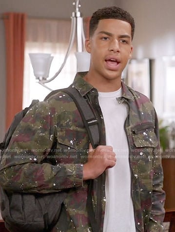 Junior's camo print jacket on Black-ish