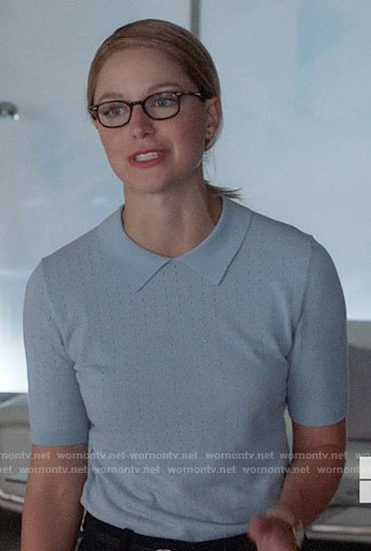 Kara's blue polo sweater on Supergirl