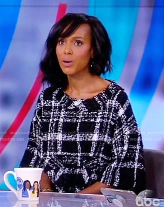 Kerry Washington's black plaid oversized dress on The View