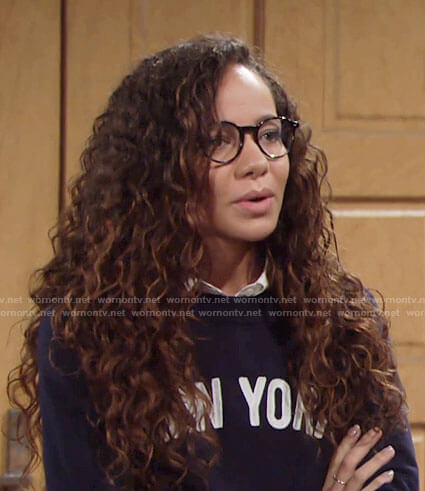 Mattie's New York sweatshirt on The Young and the  Restless