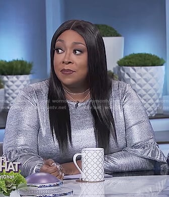 Loni's metallic ruffle sleeve top on The Real