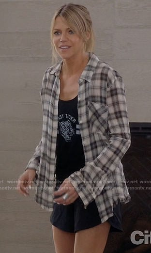 Mickey's Easy Tiger top and plaid shirt on The Mick