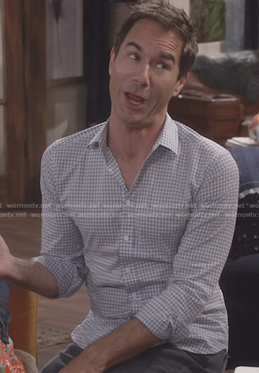 Will's white micro check shirt on Will and Grace
