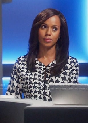 Olivia's houndstooth print blouse on Scandal