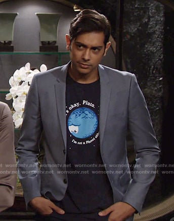 Ravi's pluto graphic tee on The Young and the Restless