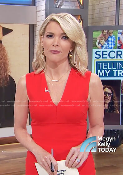 Megyn's red sleeveless v-neck dress on Megyn Kelly Today