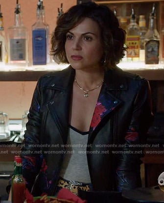 Roni's floral leather jacket on Once Upon a Time
