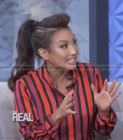 Jeannie's long sleeved striped top on The Real