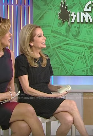 Kathie's black pinstripe dress on Today