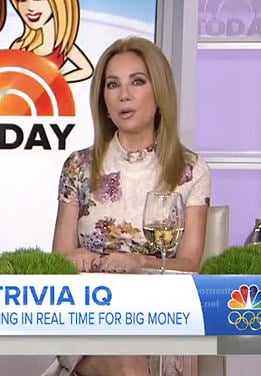 Kathie's white floral mock neck dress on Today