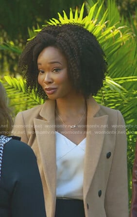 Monica's beige coat on Dynasty