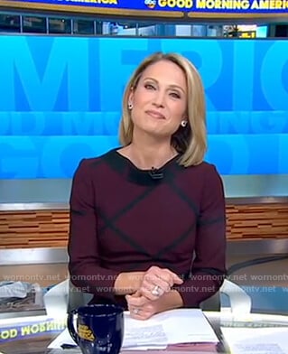 Amy's purple windowpane dress on Good Morning America