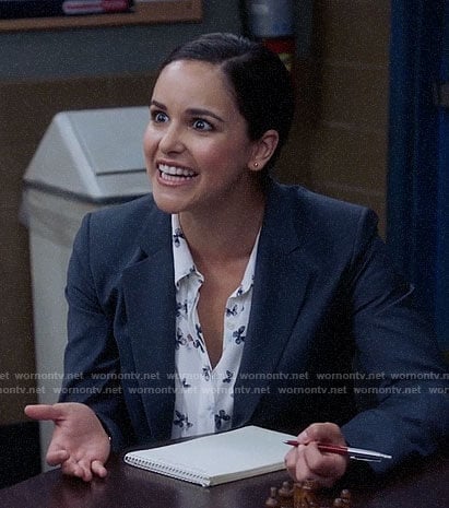 Amy's butterfly print top on Brooklyn Nine-Nine