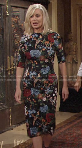 Ashley's floral Thanksgiving dress on The Young and the Restless