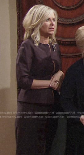 Ashley's purple peplum jacket on The Young and the Restless