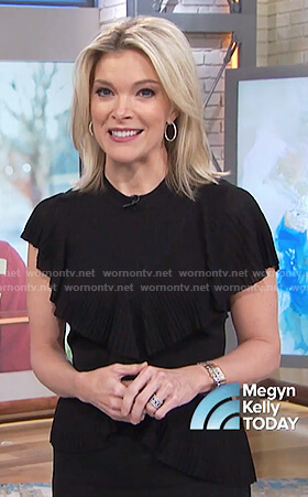 Megyn's black ribbed ruffle dress on Megyn Kelly Today