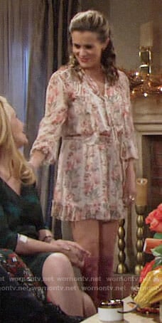 Chelsea's floral Thanksgiving romper on The Young and the Restless