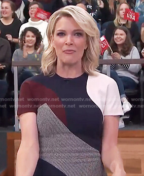 Megyn's colorblock sheath dress on Megyn Kelly Today