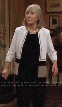 Dina's colorblock lace jacket on The Young and the Restless
