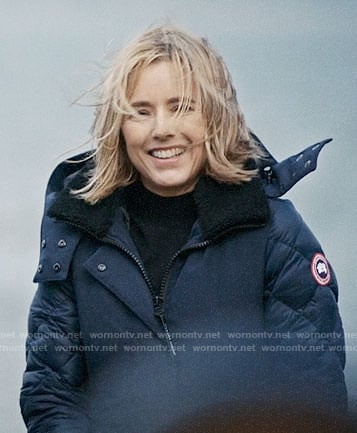 Elizabeth's navy blue parka on Madam Secretary