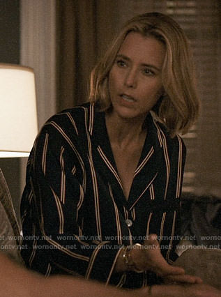 Elizabeth's striped pajamas on Madam Secretary