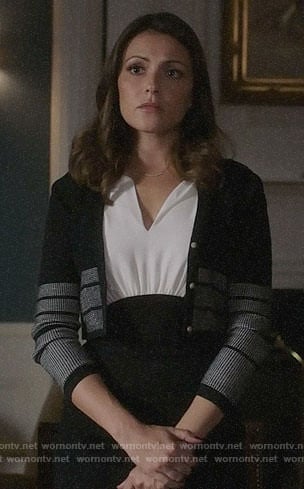 Emily's black and white dress on Designated Survivor