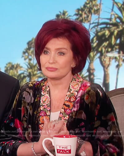 Sharon's floral kimono jacket on The Talk
