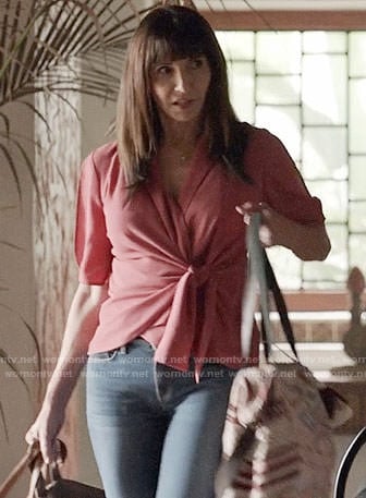 Gail's pink wrap top on Last Man on Earth