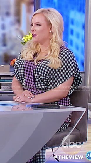 Meghan's green and purple check jumpsuit on The View
