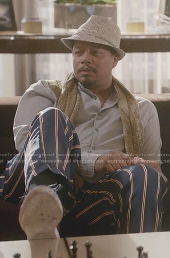 Lucious's green striped silk pants on Empire
