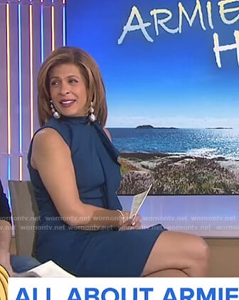 Hoda's blue ruffled sleeveless dress on Today
