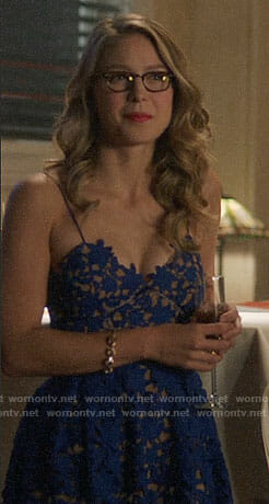Kara's blue lace dress on Supergirl