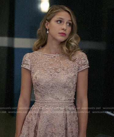 Kara's pink embellished dress on Supergirl