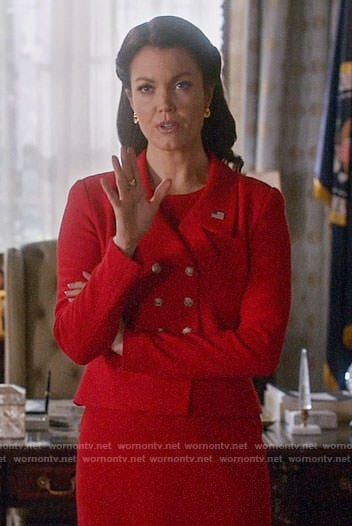 Mellie's red double breasted jacket on Scandal