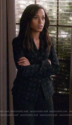 Olivia's black dotted blazer on Scandal