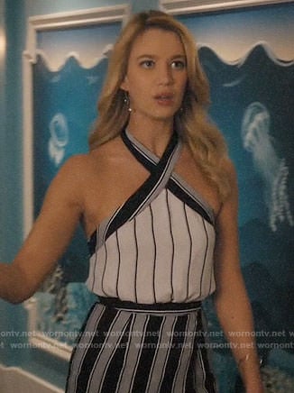Petra's striped halterneck dress on Jane the Virgin