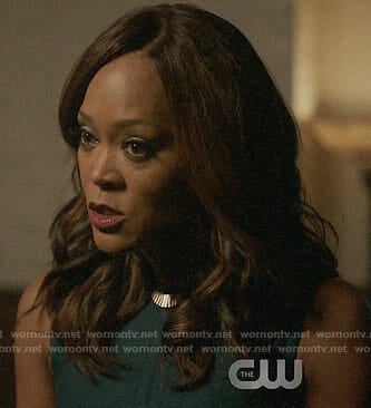 Sierra's green sheath dress on Riverdale