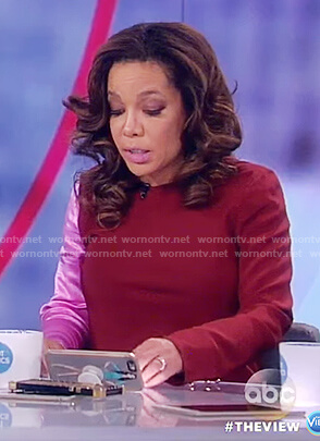 Sunny's two tone long sleeve dress on The View