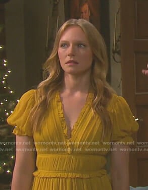 Abigail's yellow chiffon dress on Days of our Lives