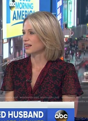 Amy's red and black star print dress on Good Morning America